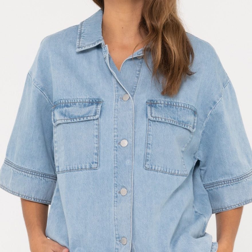 short sleeve jean shirt