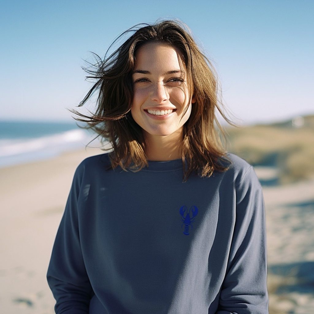 	
women's navy blue sweatshirt