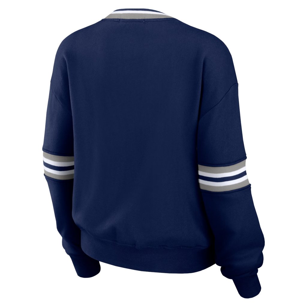 	
women's navy blue crewneck sweatshirt