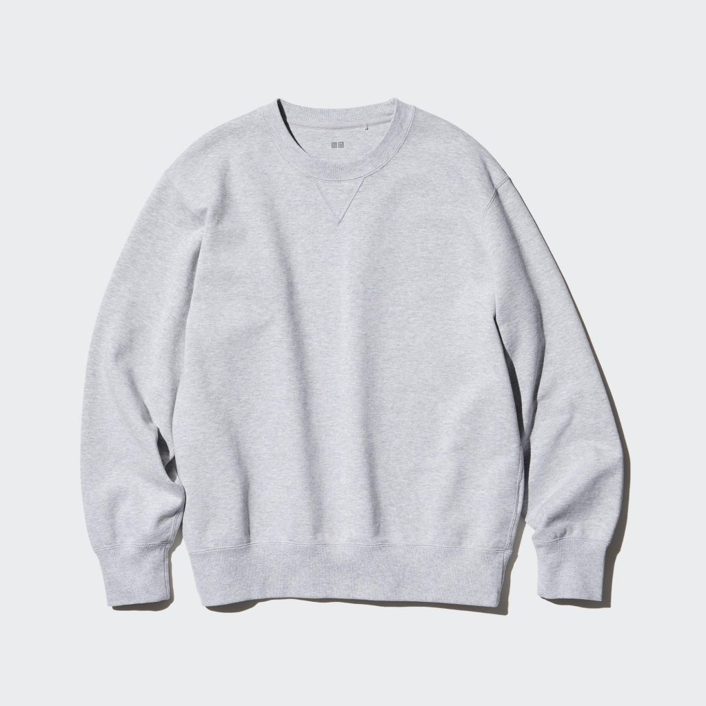 	
gray crewneck sweatshirt